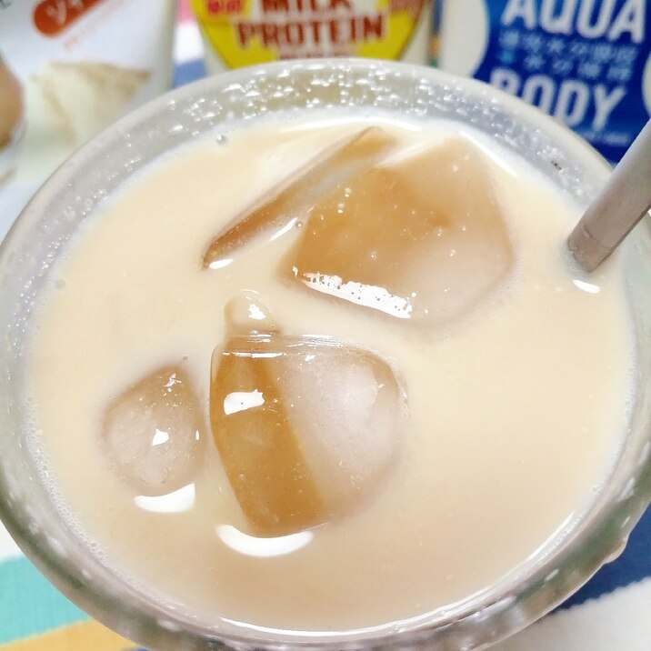 アイス☆ライチレモネード風味プロテインカフェオレ♪